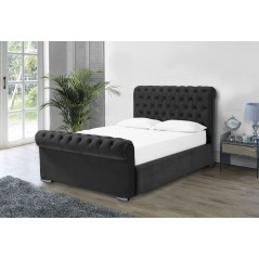 Otneros Velvet Black 3ft Bed